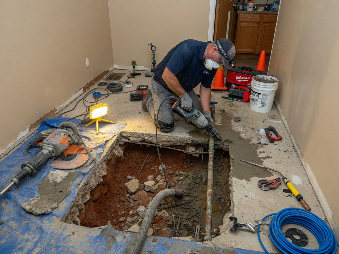 Slab Leak Repair in Cedar Creek, Olathe, Kansas, KS 66061